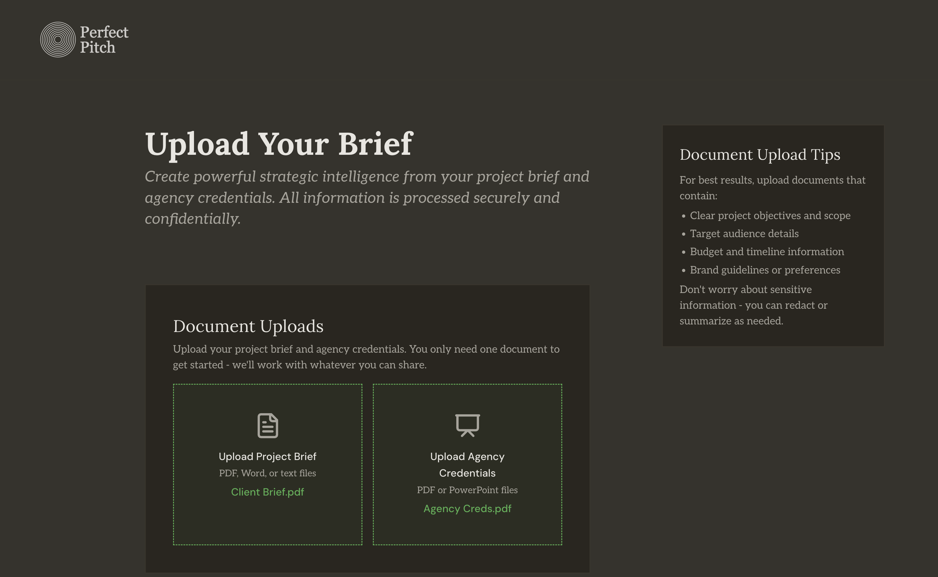 Upload interface preview